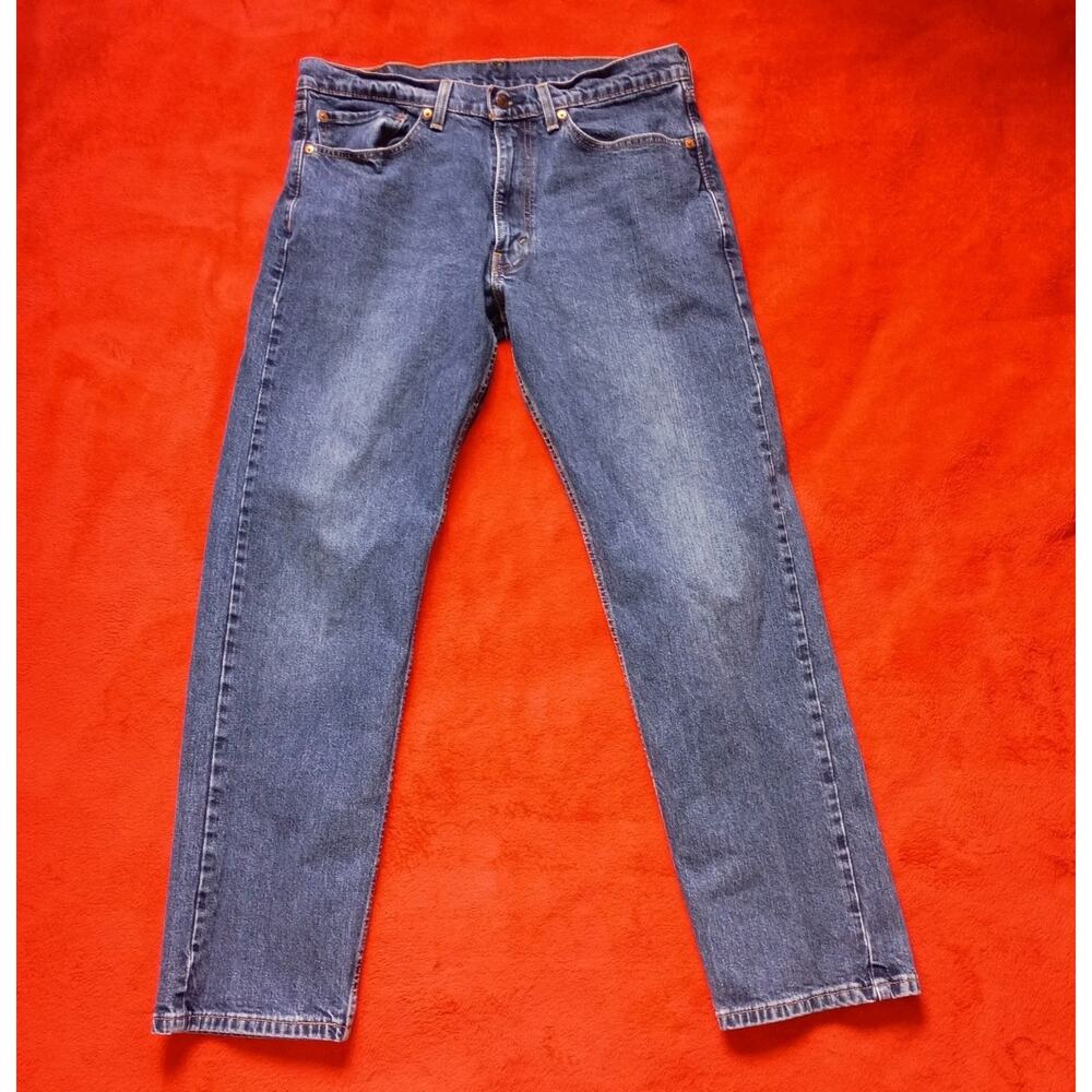 Levis 505 Straight Leg Jeans Mens 35x32 Blue Denim Regular Fit Medium Wash
